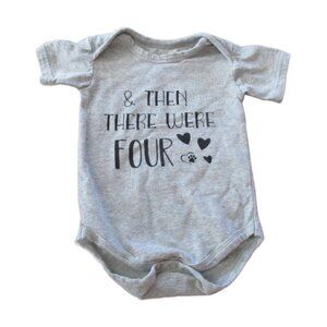 & Then There Were Four 1 Pc Bodysuit Infant‎ Unisex 3M Gray Short Sleeve Snap
